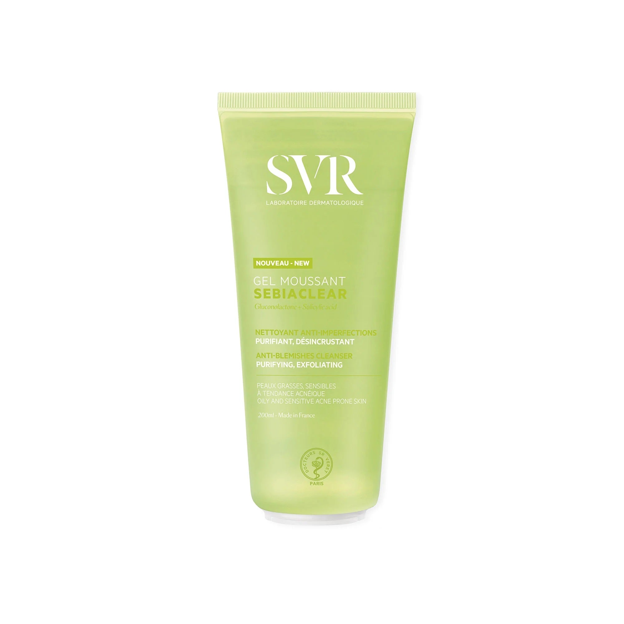 SVR SEBIACLEAR Gel Moussant Wash-Off Gel (Face + Body) (200ml)