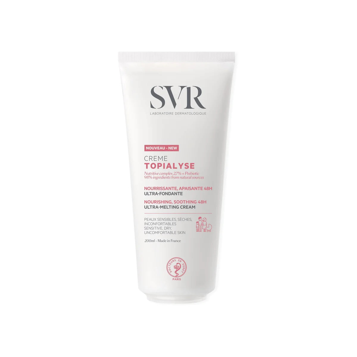 SVR TOPIALYSE Moisturizing Face & Body Cream All Ages - (RENOVATED) ( 200ml)