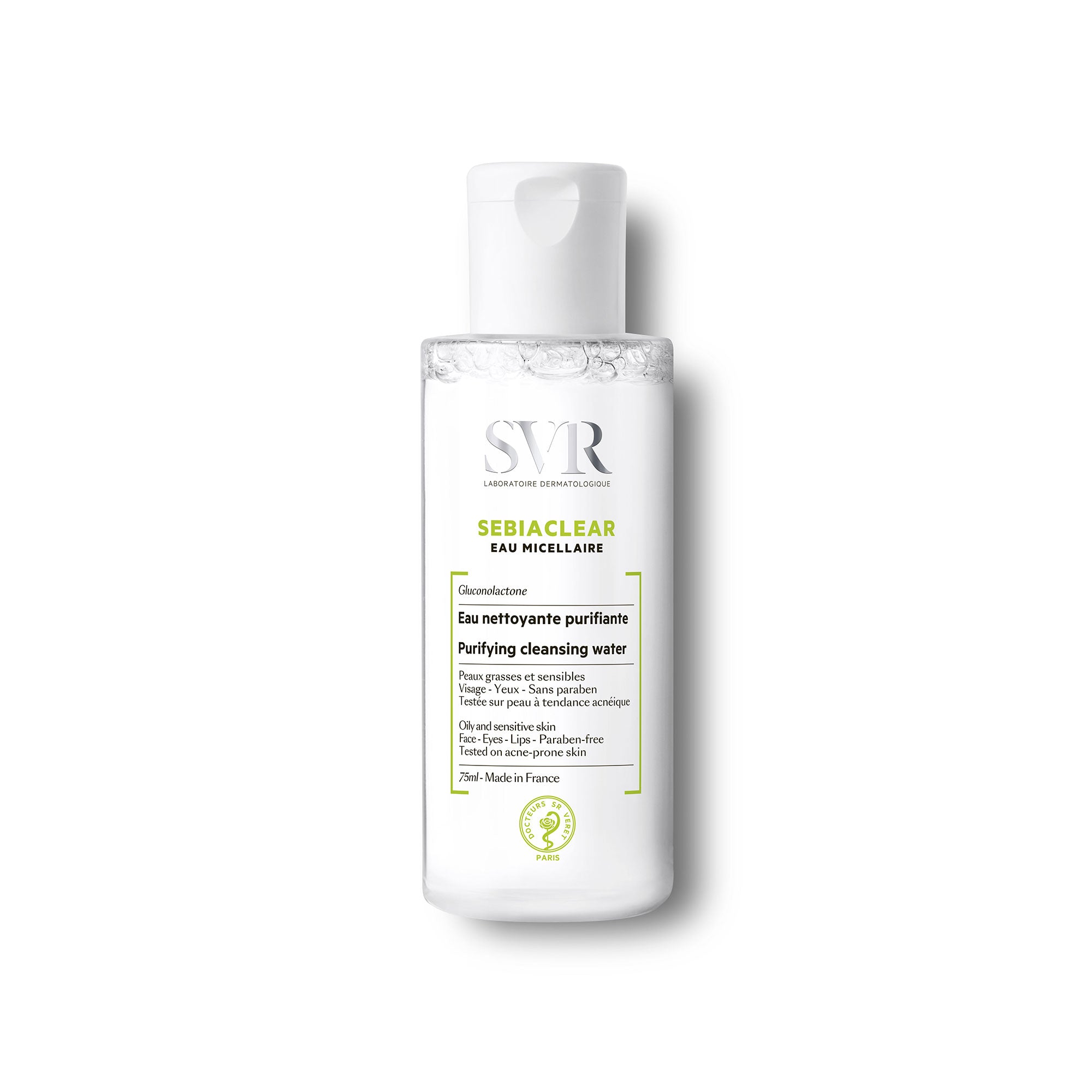 SVR SEBIACLEAR Micellar Water (spot, blemish, oily-prone skin) - Travel Size (75ml)