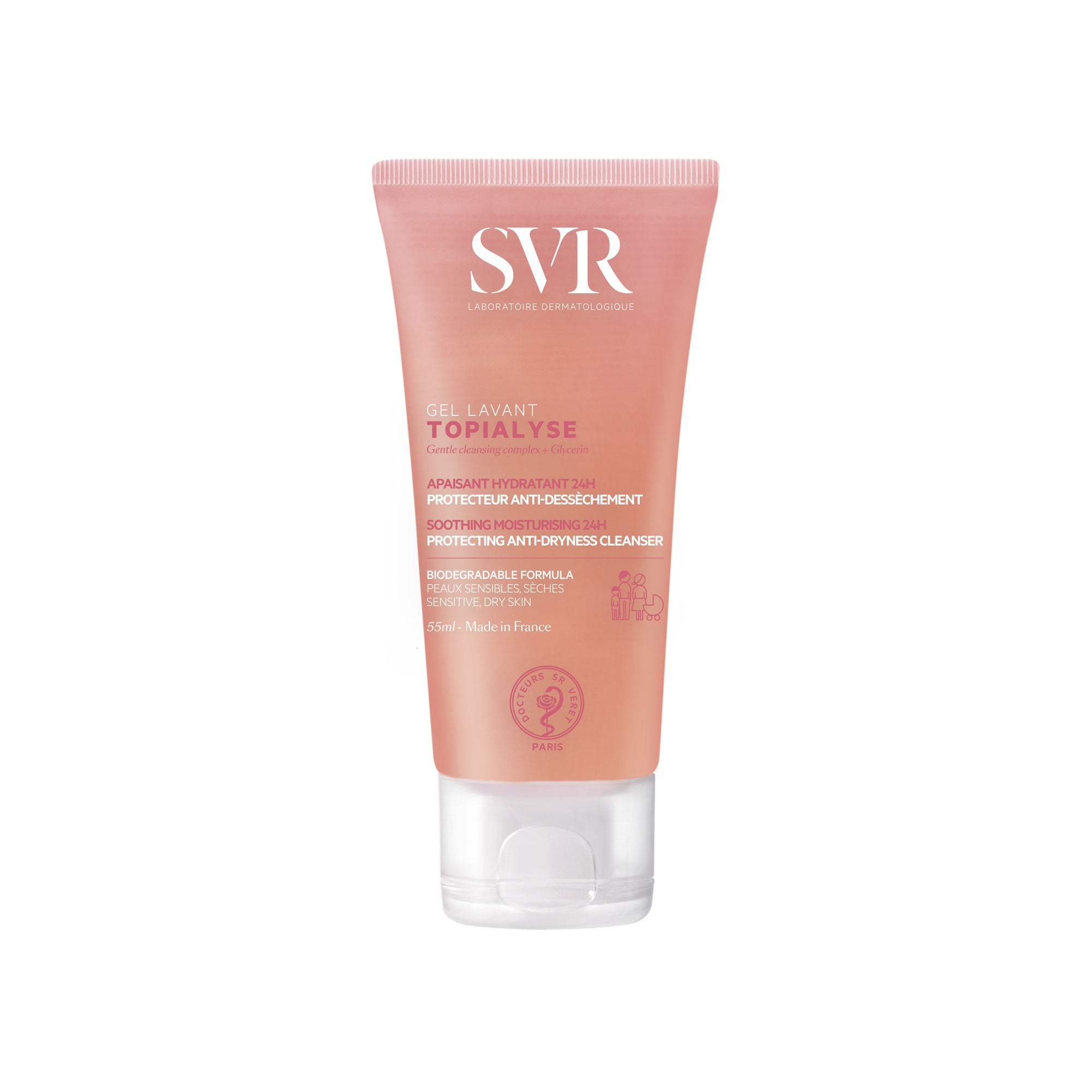 SVR TOPIALYSE Wash-Off Cleansing Gel Travel Size  (55ml)